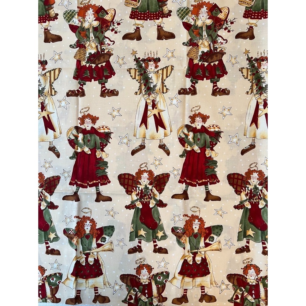 Fabric RARE 90s Alexander Henry Nicole De Leon Ragg Angels Whimsy Washed 21"x43"